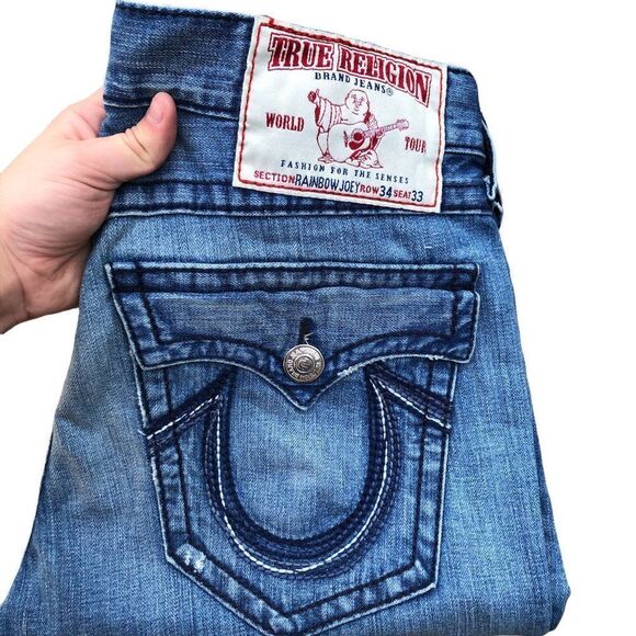 True Religion Jeans Size 34 RAINBOW JOEY Blue - Picture 11 of 11